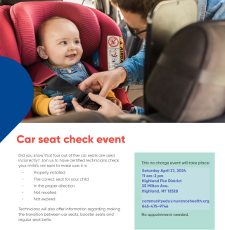 Car Seat Check by Nuvance Health on April 27, 2024