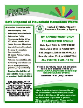UCRRA is holding a Household Hazardous Waste Collection Program
