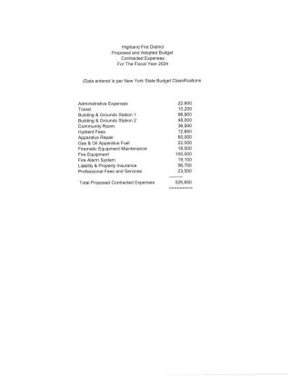 CONTRACTED EXPENSES - PAGE 2 OF 2