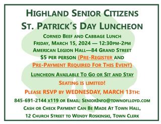 St Patrick's Day Luncheon