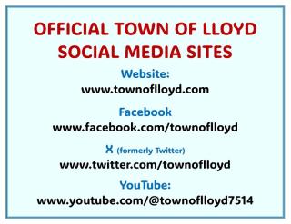 Town of Lloyd Official Social Media Sites