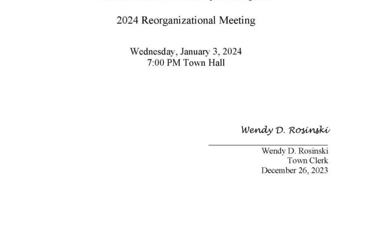 Re-Org Meeting Notice 1-3-2024